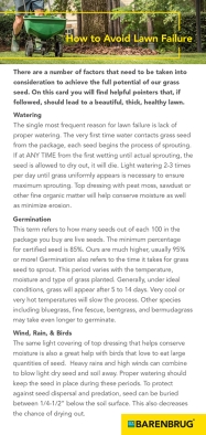White document with text about avoiding lawn failure