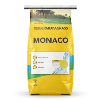 Product packaging for Monaco Elite Seeded Bermudagrass.